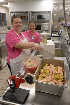 Photo of Child Nutrition Workers Preparing Food