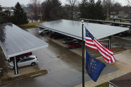 Photo of New Solar Array at the MSD of Wayne Township Education Center